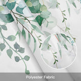Sage Green Eucalyptus Leaves Kitchen Window Valance Curtain, Green Leaf Rod Pocket Light Filtering Window Topper, 54 x 18 Inch, 1 Panel