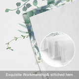 Sage Green Eucalyptus Leaves Kitchen Window Valance Curtain, Green Leaf Rod Pocket Light Filtering Window Topper, 54 x 18 Inch, 1 Panel