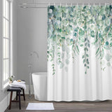 Shower Curtain for Bathroom Sage Green Eucalyptus Leaves Decorative Shower Curtains Set with 12 Hooks Green Leaf Bath Curtain Waterproof Fabric 72x72 inch