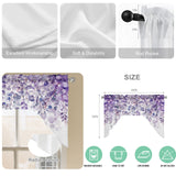 Bedliving Swag Valance for Purple Eucalyptus & Watercolor Leaves Kitchen Bathroom Over