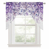 Bedliving Swag Valance for Purple Eucalyptus & Watercolor Leaves Kitchen Bathroom Over