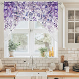 Bedliving Swag Valance for Purple Eucalyptus & Watercolor Leaves Kitchen Bathroom Over