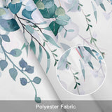 Eucalyptus Leaves Kitchen Window Valance Curtain, Blue Green Rod Pocket Light Filtering Window Topper, 54 x 18 Inch, 1 Panel