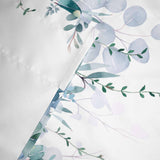 Eucalyptus Leaves Kitchen Window Valance Curtain, Blue Green Rod Pocket Light Filtering Window Topper, 54 x 18 Inch, 1 Panel