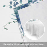 Eucalyptus Leaves Kitchen Window Valance Curtain, Blue Green Rod Pocket Light Filtering Window Topper, 54 x 18 Inch, 1 Panel