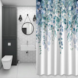 Bedliving Shower Curtain for Bathroom Eucalyptus Leaves Decorative Shower Curtains Set with 12 Hooks Blue Green Bath Curtain Waterproof Fabric 72x72 inch