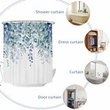 Bedliving Shower Curtain for Bathroom Eucalyptus Leaves Decorative Shower Curtains Set with 12 Hooks Blue Green Bath Curtain Waterproof Fabric 72x72 inch