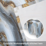 Modern White Gold Kitchen Window Valance Curtain, Abstract Geometric Marble Printed Rod Pocket Light Filtering Window Topper, 54 x 18 Inch, 1 Panel