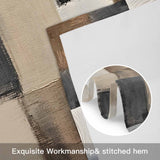 Abstract Neutral Color Blocks Kitchen Window Valance Curtain, Brushstroke Texture Rod Pocket Light Filtering Window Topper, 54 x 18 Inch, 1 Panel