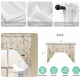 Bedliving Swag Valance for Spring Floral Vintage & Wildflower Botanical Kitchen Bathroom Over