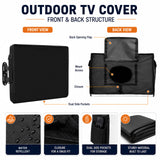 Bedliving Outdoor TV Cover to Inch Black Weatherproof Waterproof Fits to Inch TVs with Remote Control Pocket for LED LCD Flat TV
