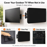 Bedliving Outdoor TV Cover to Inch Black Weatherproof Waterproof Fits to Inch TVs with Remote Control Pocket for LED LCD Flat TV