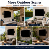 Bedliving Outdoor TV Cover to Inch Black Weatherproof Waterproof Fits to Inch TVs with Remote Control Pocket for LED LCD Flat TV