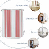 Bedliving Shower Curtain for Bathroom Red Stripes Decorative Shower Curtains Set with 12 Hooks Red Beige Vertical Striped Bath Curtain Bedliving Waterproof Fabric 72x72 inch