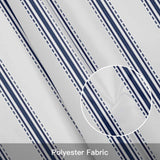 Blue Stripe Kitchen Window Valance Curtain, Vertical Striped Rod Pocket Light Filtering Window Topper, 54 x 18 Inch, 1 Panel
