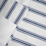 Blue Stripe Kitchen Window Valance Curtain, Vertical Striped Rod Pocket Light Filtering Window Topper, 54 x 18 Inch, 1 Panel