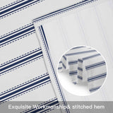 Blue Stripe Kitchen Window Valance Curtain, Vertical Striped Rod Pocket Light Filtering Window Topper, 54 x 18 Inch, 1 Panel
