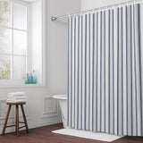 Shower Curtain for Bathroom Blue Stripe Decorative Shower Curtains Set with 12 Hooks Vertical Striped Bath Curtain Waterproof Fabric 72x72 inch