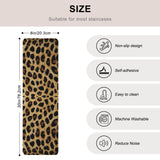 Bedliving Stair Treads for Wooden Steps, 15 Pack 8"x30" Non Slip Peel and Stick Carpet Stair Treads for Dogs, Retro Brown Leopard Print