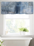 Blue Paint Kitchen Window Valance Curtain, Abstract Art Graffiti Rod Pocket Light Filtering Window Topper, 54 x 18 Inch, 1 Panel
