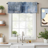 Blue Paint Kitchen Window Valance Curtain, Abstract Art Graffiti Rod Pocket Light Filtering Window Topper, 54 x 18 Inch, 1 Panel