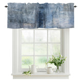 Blue Paint Kitchen Window Valance Curtain, Abstract Art Graffiti Rod Pocket Light Filtering Window Topper, 54 x 18 Inch, 1 Panel