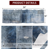 Blue Paint Kitchen Window Valance Curtain, Abstract Art Graffiti Rod Pocket Light Filtering Window Topper, 54 x 18 Inch, 1 Panel