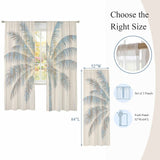 Bedliving Sheer Curtains Inches Long 2 Panels Mottled Palm Trees Light Filtering Voile Drapes Rod Pocket for Bedroom Living Room Decor
