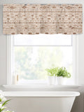 Boho Kitchen Window Valance Curtain, Neutral Geometric Rod Pocket Light Filtering Window Topper, 54 x 18 Inch, 1 Panel