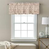 Boho Kitchen Window Valance Curtain, Neutral Geometric Rod Pocket Light Filtering Window Topper, 54 x 18 Inch, 1 Panel