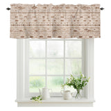 Boho Kitchen Window Valance Curtain, Neutral Geometric Rod Pocket Light Filtering Window Topper, 54 x 18 Inch, 1 Panel