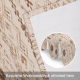 Boho Kitchen Window Valance Curtain, Neutral Geometric Rod Pocket Light Filtering Window Topper, 54 x 18 Inch, 1 Panel