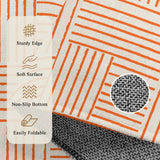 Rullikatlyi 6' x 9' Area Rugs for Living Room Orange Abstract Curves Washable Rugs Soft Modern Geometric Lines Rug for Bedroom Non-Slip Large Carpet for Dining Room Office