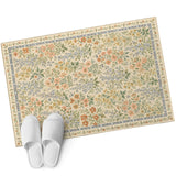 Bedliving x Washable Area Rug, Beige Vintage Floral Low Pile for