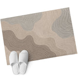 Bedliving Washable Area Rug, Gray Beige Contour Line Abstract Low Pile for