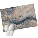 Bedliving x Washable Area Rug, Blue Gray Beige Layered Abstract Low Pile for