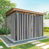 Bedliving Outdoor Curtains for Patio Waterproof, Black White Stripes Grommet Curtains, Outside Drapes Porch Gazebo Pergola Cabana, 2 Panels, 54" x
