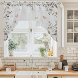 Bedliving Swag Valance for Spring Flowers & Floral Butterfly Tree Leaves Branch Kitchen Bathroom Over