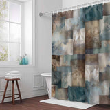 Bedliving Shower Curtain for Bathroom Geometric Block Decorative Shower Curtains Set with 12 Hooks Modern Ombre Abstract Art Bath Bedliving Curtain Waterproof Fabric 72x72 inch