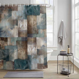 Bedliving Shower Curtain for Bathroom Geometric Block Decorative Shower Curtains Set with 12 Hooks Modern Ombre Abstract Art Bath Bedliving Curtain Waterproof Fabric 72x72 inch
