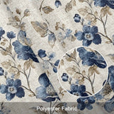 Blue Flower Kitchen Window Valance Curtain, Watercolor Floral Rod Pocket Light Filtering Window Topper, 54 x 18 Inch, 1 Panel