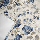 Blue Flower Kitchen Window Valance Curtain, Watercolor Floral Rod Pocket Light Filtering Window Topper, 54 x 18 Inch, 1 Panel