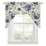 Bedliving Swag Valance for Blue Flower & Watercolor Floral Kitchen Bathroom Over