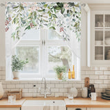 Bedliving Swag Valance for Sage Green Eucalyptus Leaf & Watercolor Floral Plant Kitchen Bathroom Over