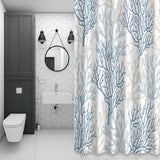 Shower Curtain for Bathroom Watercolor Abstract Coral Decorative Shower Curtains Set with 12 Hooks Grey Ocean Plants Bath Curtain Waterproof Fabric 72x72 inch