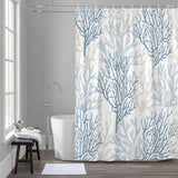 Shower Curtain for Bathroom Watercolor Abstract Coral Decorative Shower Curtains Set with 12 Hooks Grey Ocean Plants Bath Curtain Waterproof Fabric 72x72 inch