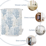 Shower Curtain for Bathroom Watercolor Abstract Coral Decorative Shower Curtains Set with 12 Hooks Grey Ocean Plants Bath Curtain Waterproof Fabric 72x72 inch