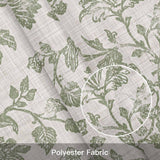 Light Green Floral Kitchen Window Valance Curtain, Retro Farmhouse Botanical Leaf Branch Rod Pocket Light Filtering Window Topper, 54 x 18 Inch, 1 Panel