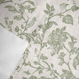 Light Green Floral Kitchen Window Valance Curtain, Retro Farmhouse Botanical Leaf Branch Rod Pocket Light Filtering Window Topper, 54 x 18 Inch, 1 Panel