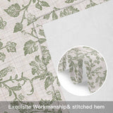 Light Green Floral Kitchen Window Valance Curtain, Retro Farmhouse Botanical Leaf Branch Rod Pocket Light Filtering Window Topper, 54 x 18 Inch, 1 Panel
